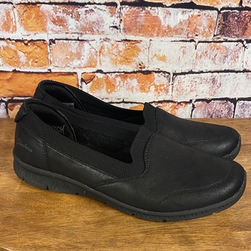 Skechers Women's Black BE-COOL Warmhearts Slip On Comfort Loafers Sz 10 - Picture 3 of 14